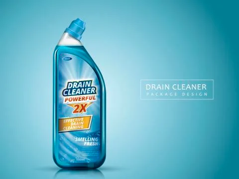 Drain cleaner package design Stock Illustration