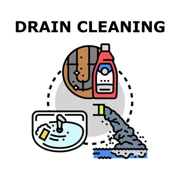 Drain cleaning concept vector illustration Ilustração Stock