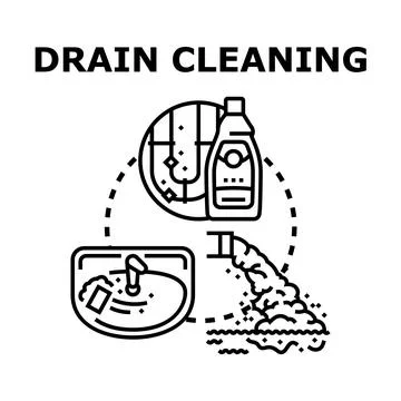 Drain cleaning concept vector illustration Stock Illustration
