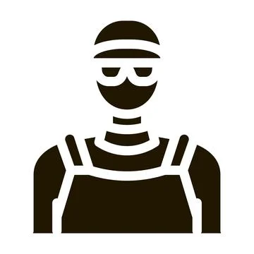 Drain cleaning worker icon Vector Glyph Illustration Stock Illustration