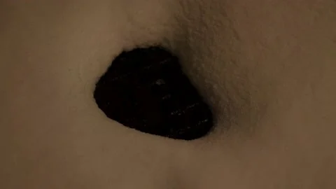 Drain Coverd In Snow Stockbeeldmateriaal 169791380