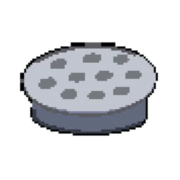 Drain drainage grate pixel art vector illustration Stock Illustration