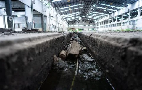Drain in factory Stock Photos