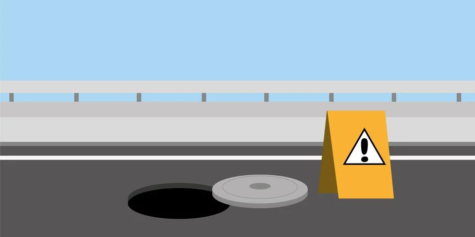 Drain on the fall. wallpaper. free space for text. Drain on the road. Stock Illustration