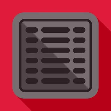 Drain grate icon on red background Ilustración de archivo