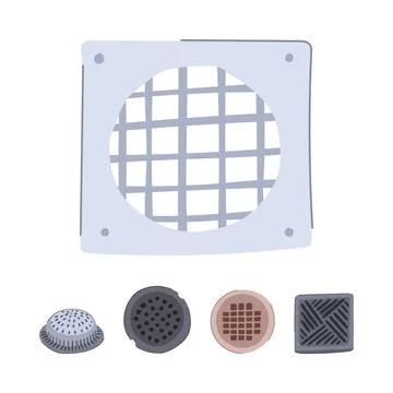 Drain grates and covers for drainage systems collection 스톡 일러스트