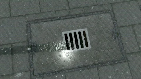 Drain Gully canalization animated with rain 動画素材 726621