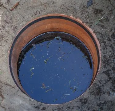 Drain gutter manhole Foto stock