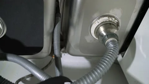 Drain leak under kitchen sink Stock Footage 150300647