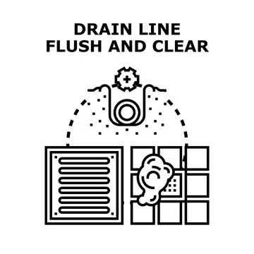 Drain line flush and clear concept icon Stock Illustration