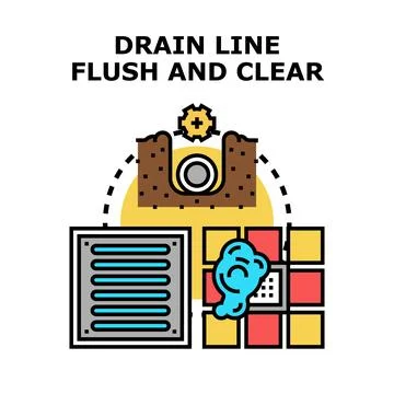 Drain line flush and clear concept icon Stock Illustration