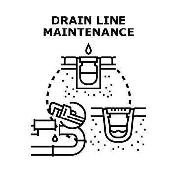 Drain line maintenance service concept vector illustration Illustrazione stock