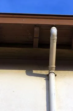 Drain pipe for rain drainage Stock Photos