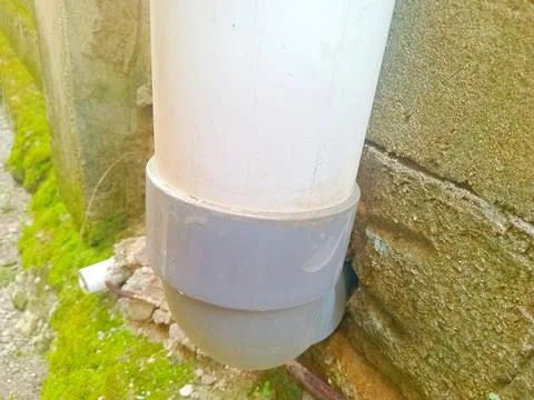 Drain pipe to septic tank Stock Photos