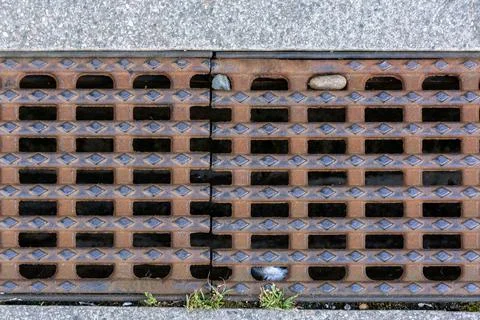 Drainage drain grate. Stock-Fotos