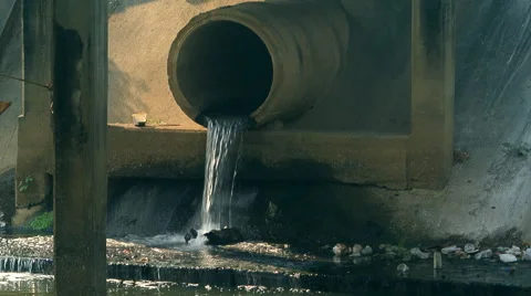 Drainage pipe and polluting the environment Stock Footage 50543972