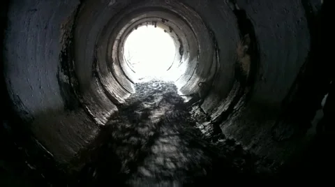 Drainage pipe under the highway Stock Footage 51582909