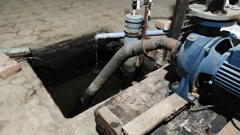 Drainage pit for groundwater Stock Footage 149375847
