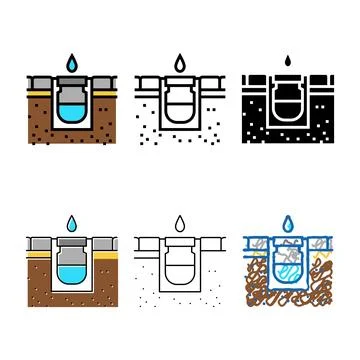 Drainage system road color clean icon vector Stock Illustration