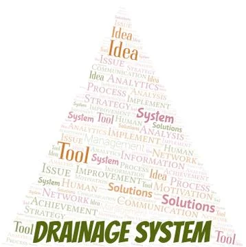 Drainage System typography vector word cloud. Stock Illustration