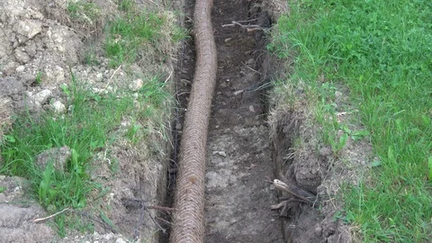 Drainage trench with pipe Video stock 93379941