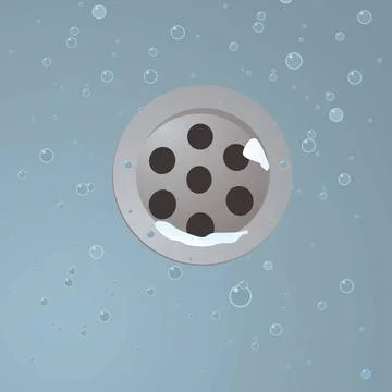 Drained Illustration of a drain plug hole with bubbles ideal concept image... Stock Photos