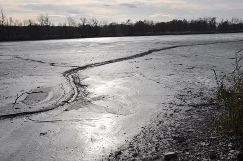 Drained pond Stock Photos