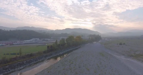 Drained River Aerial View Stock-Footage 80830848