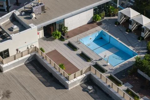 Drained Rooftop Swimming Pool Stock Photos