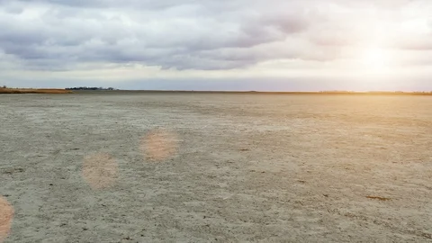 Drained Salt Lake Stock Footage 101627689