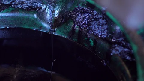 Draining Black Engine Oil Video stock 98641180