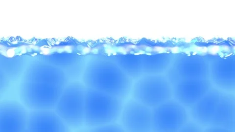 Draining blue water with caustics 3D animation with alpha Stock Footage 169365433