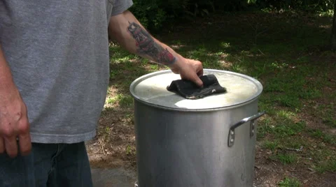 Draining boiled crawfish Stock Footage 2648618