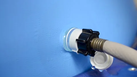 Draining pool water with water drops Stock Footage 140623136