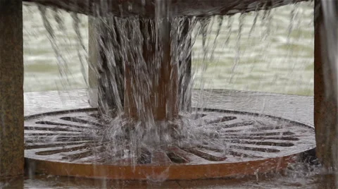 Draining into the sewer network large flow Stock Footage 42855040