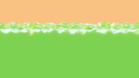 Draining splashing green apple fruit milk or yogurt 3D animation with alpha Stock Footage 182455286