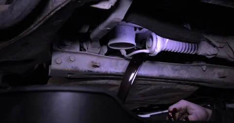 Drains oil from a car  Stock Footage 101663161