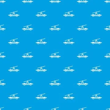 Draisine or handcar pattern seamless blue 库存插图