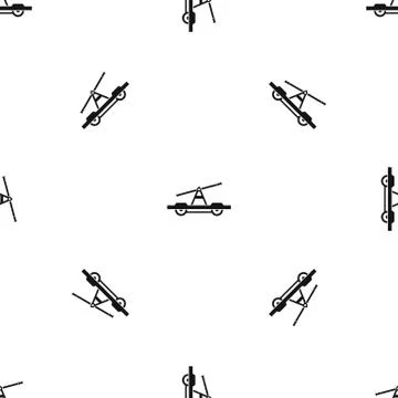 Draisine or handcar pattern seamless black 库存插图