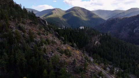 Drake Colorado 01 | Front Range | Rocky Mountains Hwy 34 | 4K Drone Footage Video stock 293244802
