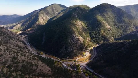 Drake Colorado 02 | Front Range | Rocky Mountains Hwy 34 | 4K Drone Footage Stock Footage 293244774