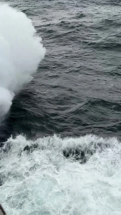 Drake Passage to Antarctica Close Up Powerful Dangerous Waves Hand Held Poi.. Stock Footage 339283749