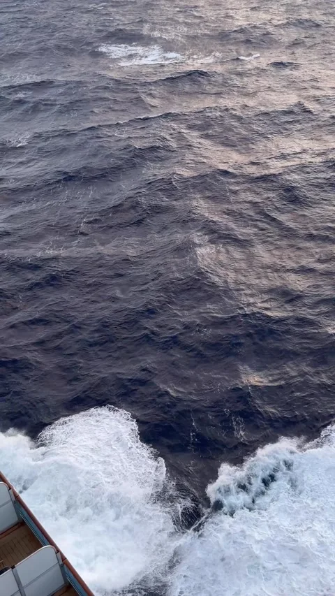 Drake Passage View From Cruise Ship Hard Crashing Waves Against Boat. Power.. Stock Footage 339283549