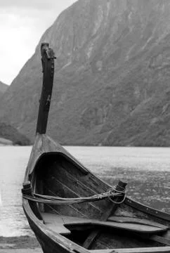 Drakkar viking stranded Stock Photos