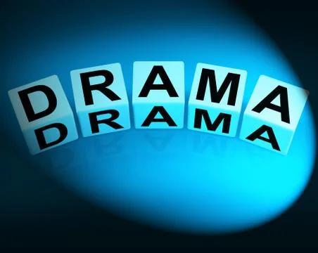 Drama dice indicate dramatic theater or emotional feelings Illustrazione stock
