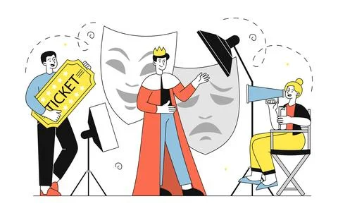 Drama theater vector simple Stock Illustration