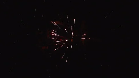 Dramatic 4K fireworks show over the city at night Stock Footage 326324137