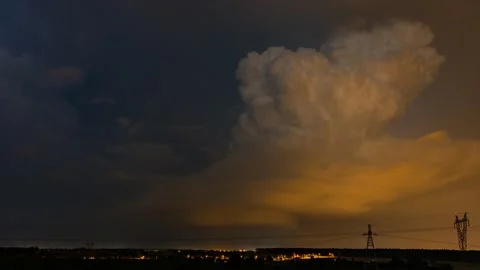 Dramatic 4K Timelapse of Approaching Thunderstorm with Dark Clouds Stock Footage 303865230