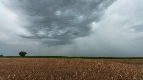 Dramatic 4K Timelapse of Approaching Thunderstorm with Dark Clouds Stock Footage 303963965