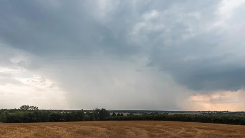 Dramatic 4K Timelapse of Approaching Thunderstorm with Dark Clouds Stock Footage 303964754